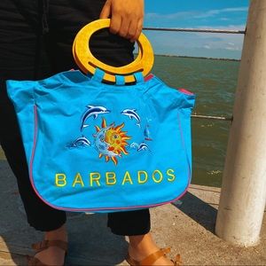 Vintage Barbados beach bag